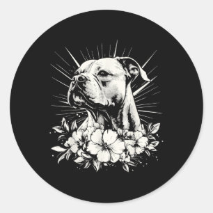 American Staffordshire Terrier Dog Lover Retro Sty Classic Round Sticker