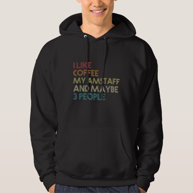American Staffordshire Terrier Dog Owners Coffee V Hoodie (Front)