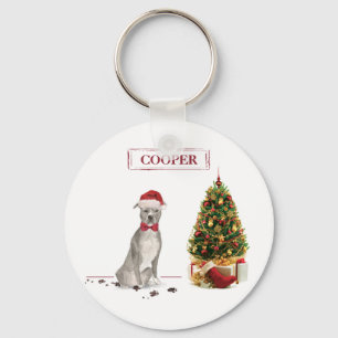 American Staffordshire Terrier Funny Christmas Dog Key Ring