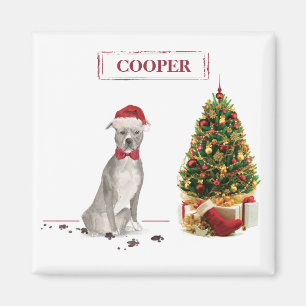 American Staffordshire Terrier Funny Christmas Dog Magnet