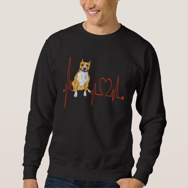 American Staffordshire Terrier Heartbeat Dogs Are  Sweatshirt (Front)