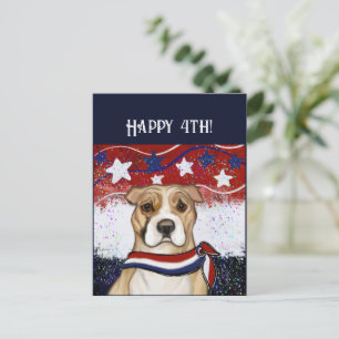AMERICAN STAFFORDSHIRE TERRIER       HOLIDAY POSTCARD
