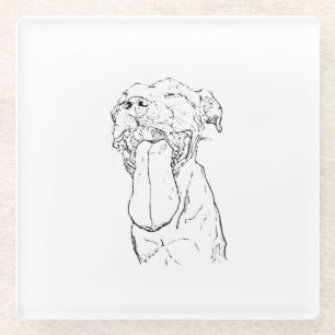 American Staffordshire Terrier Illustration Glass Coaster