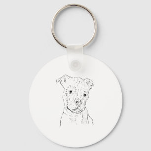 American Staffordshire Terrier Illustration Key Ring