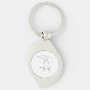 American Staffordshire Terrier Illustration Key Ring