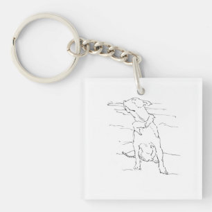 American Staffordshire Terrier Illustration Key Ring