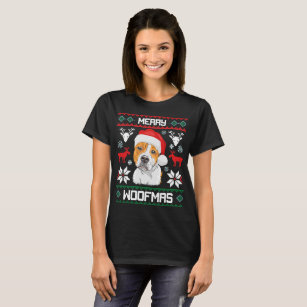 American Staffordshire Terrier Merry Woofmas Gift T-Shirt