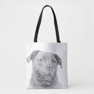 American Staffordshire Terrier Pitbull Murphy Art Tote Bag