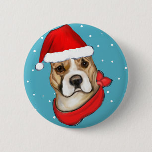 American Staffordshire Terrier santa 6 Cm Round Badge