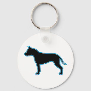 American Staffordshire Terrier Silhouette Key Ring