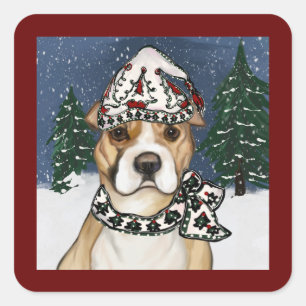 AMERICAN STAFFORDSHIRE TERRIER SQUARE STICKER