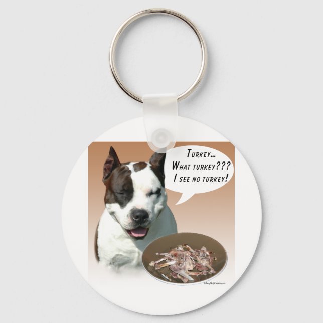 American Staffordshire Terrier Turkey Key Ring (Front)