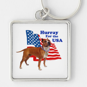 American Staffordshire Terrier USA Key Ring