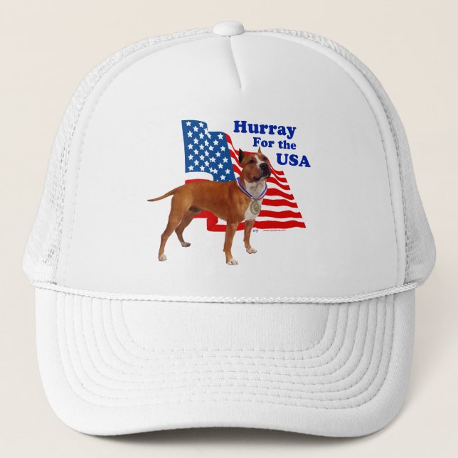 American Staffordshire Terrier USA Trucker Hat (Front)