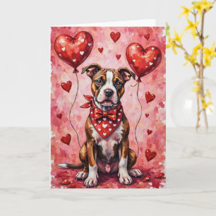 American Staffordshire Terrier Valentine’s Day Dog Card