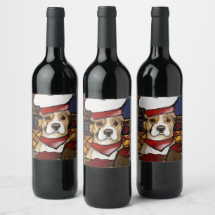 AMERICAN STAFFORDSHIRE TERRIER WINE LABEL
