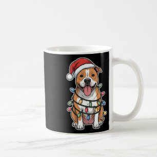 American Staffordshire Terrier Wrapped In Christma Coffee Mug