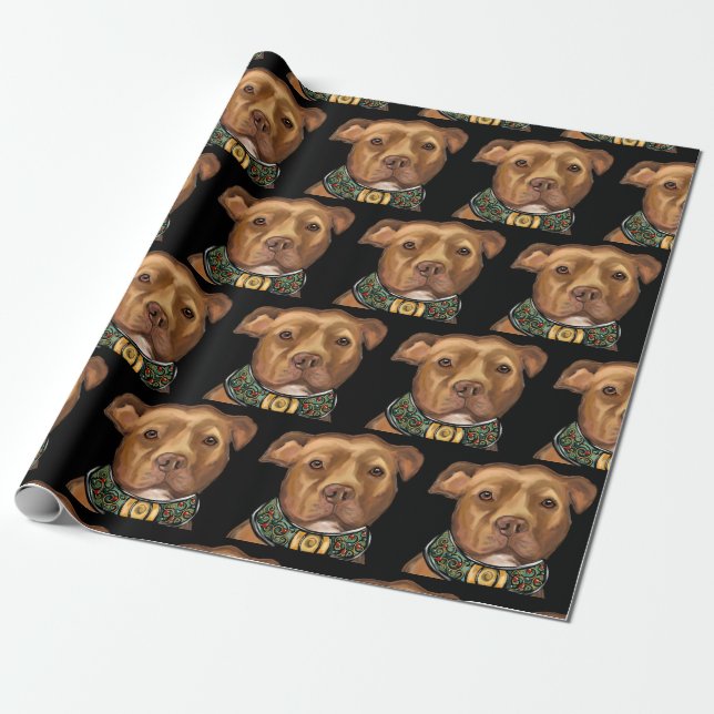 AMERICAN STAFFORDSHIRE TERRIER  WRAPPING PAPER (Unrolled)