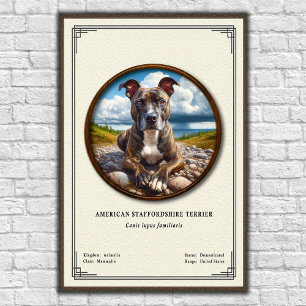 American Staffordshire Terrier Zoology Series Poster
