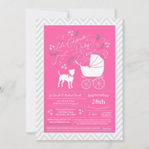 American Stafforshire Terrier Dog Baby Shower Invitation