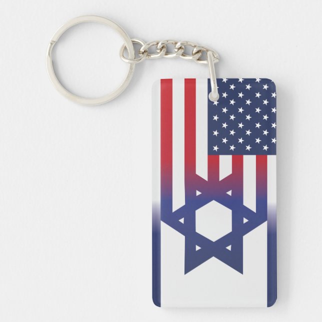 American Stand With Israel flag Key Ring (Front)