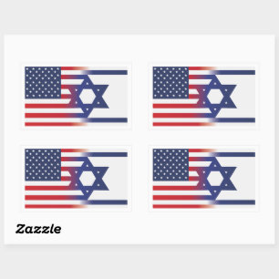 American Stand With Israel flag Rectangular Sticker