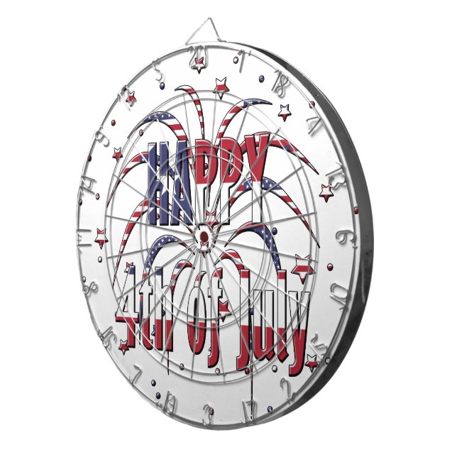 American Stars and Stripes Happy 4th of July Dartboard (Front Right)