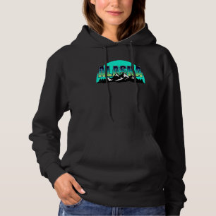 American State Alaska Sun Moon Mountain Nature Hik Hoodie