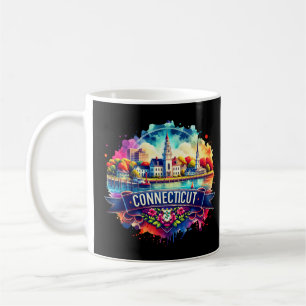 American State Map s - Connecticut USA map Coffee Mug