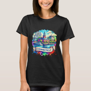 American State Map T-Shirts - Connecticut USA map