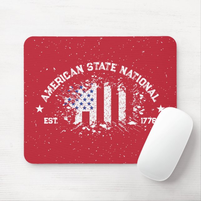 American State National Peace Flag Splat Est 1776 Mouse Pad (With Mouse)