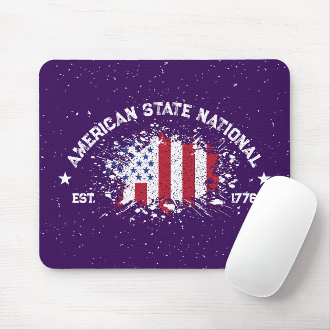 American State National Peace Flag Splat Est 1776 Mouse Pad (With Mouse)