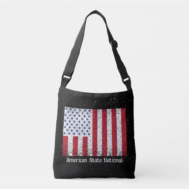 American State National with Flag Crossbody Bag (Front)