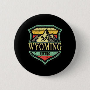 American State Wyoming - Mountain Hiking 6 Cm Round Badge
