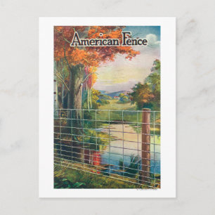 American Steel & Wire Co Fence Roadside Scene Postcard