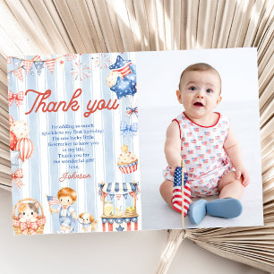 American Stripes Boy Birthday Party Invitation