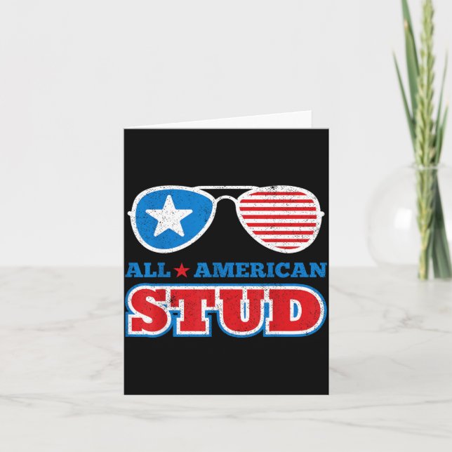 American Stud Funny 4th Of July Independence Day Card (Front)