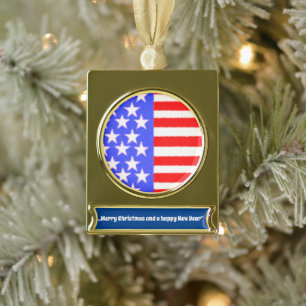 American Style Art,personalised Gold Plated Banner Ornament