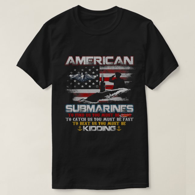 American Submarine Veteran Submariner US Flag Men  T-Shirt (Design Front)