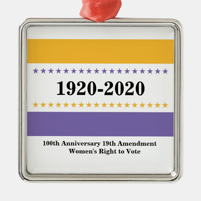American Suffrage Victory Flag Women Vote Metal Ornament (Front)