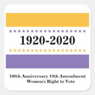 American Suffrage Victory Flag Women Vote Square Sticker