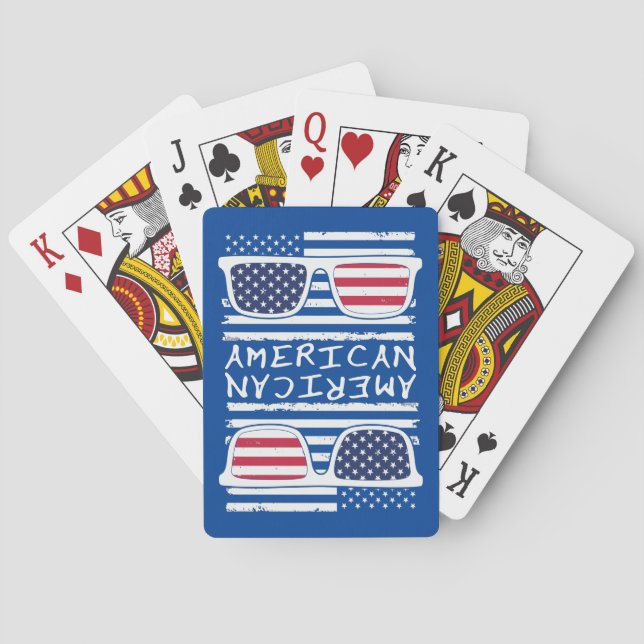 AMERICAN SUNGLASSES funny July 4th                 Playing Cards (Back)