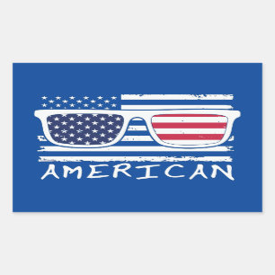 AMERICAN SUNGLASSES funny July 4th Rectangular Sticker
