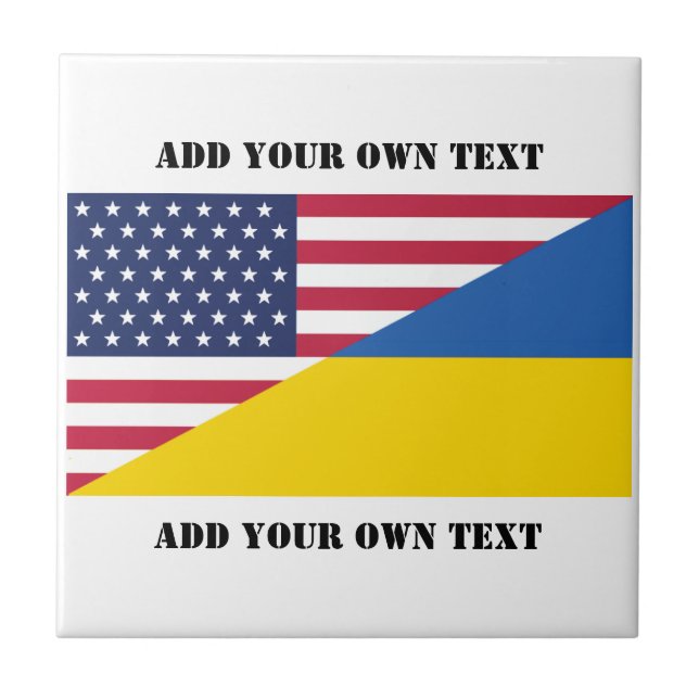 American support towards Ukraine Throw Pillow Ceramic Tile (Front)