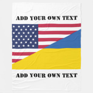 American support towards Ukraine Throw Pillow Fleece Blanket