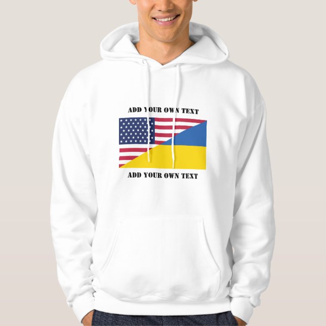 American support towards Ukraine Throw Pillow Hoodie (Front)