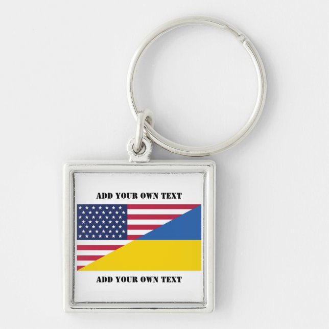 American support towards Ukraine Throw Pillow Key Ring (Front)