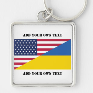 American support towards Ukraine Throw Pillow Key Ring