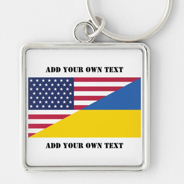 American support towards Ukraine Throw Pillow Key Ring (Front)
