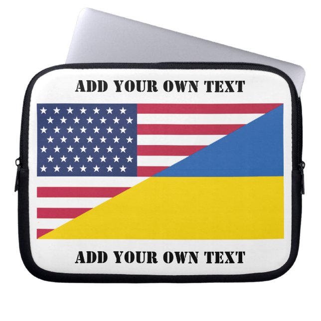 American support towards Ukraine Throw Pillow Laptop Sleeve (Front)